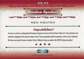 2007 Razor Poker Signature Series #SS-35 Men Nguyen Back